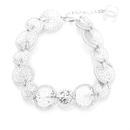 Lắc Tay Bạc Nữ Đính Đá Mạ Vàng Trắng AvaJi AVJ.B000043 Màu Bạc