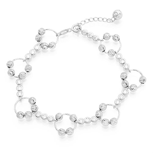 Lắc Tay Bạc Nữ Mạ Vàng Trắng AvaJi AVJ.B000046 Màu Bạc