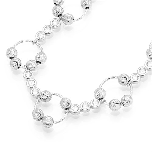 Lắc Tay Bạc Nữ Mạ Vàng Trắng AvaJi AVJ.B000046 Màu Bạc