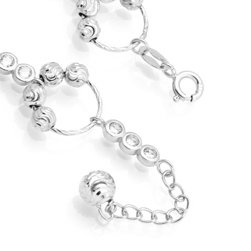 Lắc Tay Bạc Nữ Mạ Vàng Trắng AvaJi AVJ.B000046 Màu Bạc