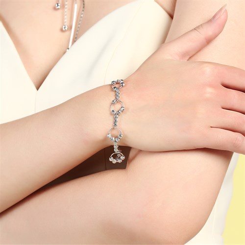 Lắc Tay Bạc Nữ Mạ Vàng Trắng AvaJi AVJ.B000046 Màu Bạc