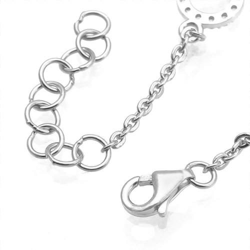 Lắc Tay Bạc Nữ Đính Đá Mạ Vàng Trắng AvaJi AVJ.B000052 Màu Bạc