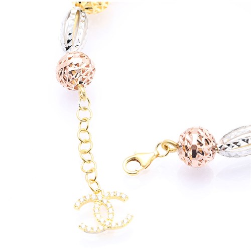 Lắc Tay Bạc Nữ Mạ Vàng 18K AvaJi AVJ.B000056 Màu Vàng