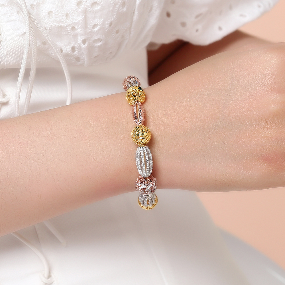 Lắc Tay Bạc Nữ Mạ Vàng 18K AvaJi AVJ.B000056