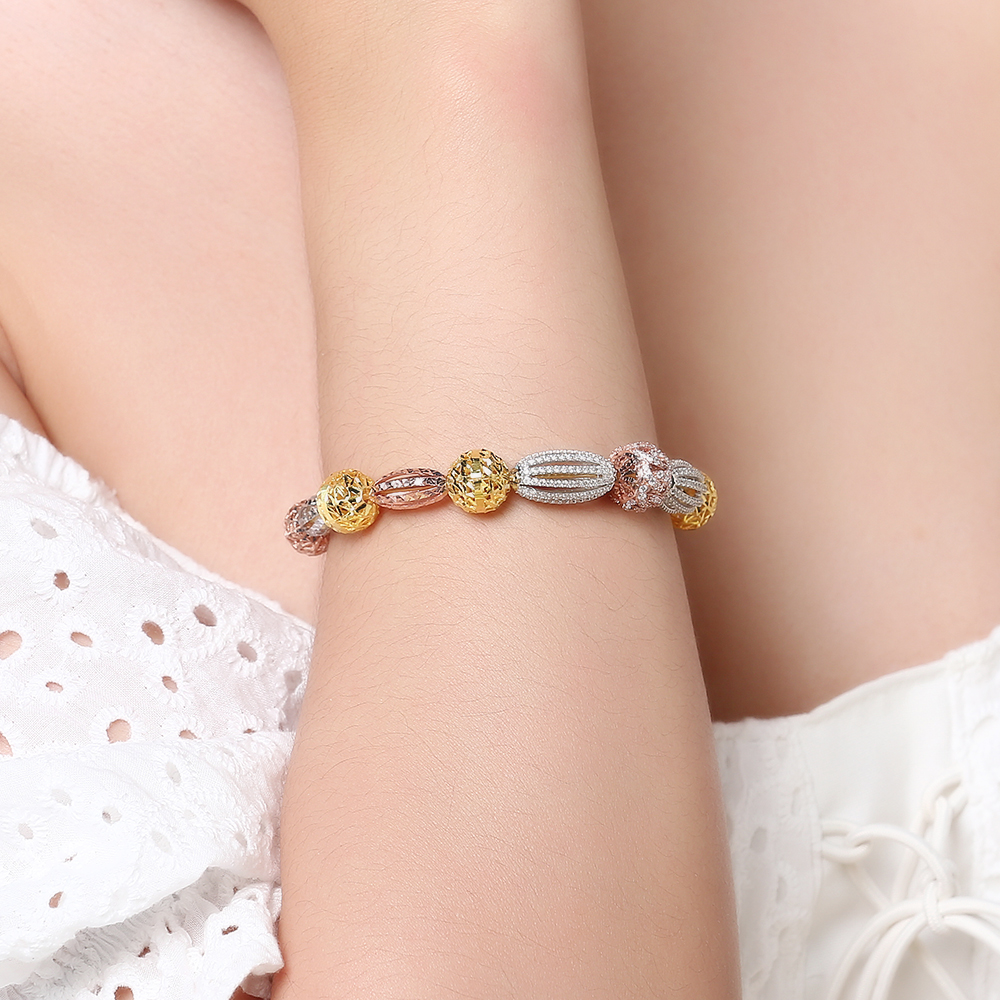 Lắc Tay Bạc Nữ Mạ Vàng 18K AvaJi AVJ.B000056