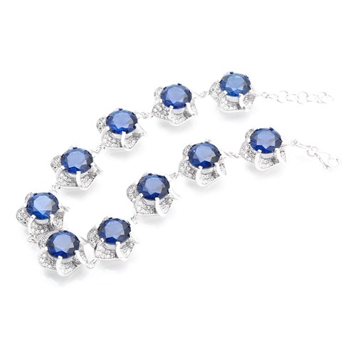 Lắc Tay Bạc Nữ Đính Đá Mạ Vàng Trắng AvaJi AVJ.B000057 Màu Bạc