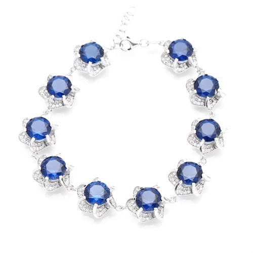 Lắc Tay Bạc Nữ Đính Đá Mạ Vàng Trắng AvaJi AVJ.B000057 Màu Bạc