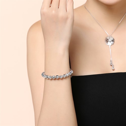 Lắc Tay Bạc Nữ Mạ Vàng Trắng AvaJi AVJ.B000059 Màu Bạc