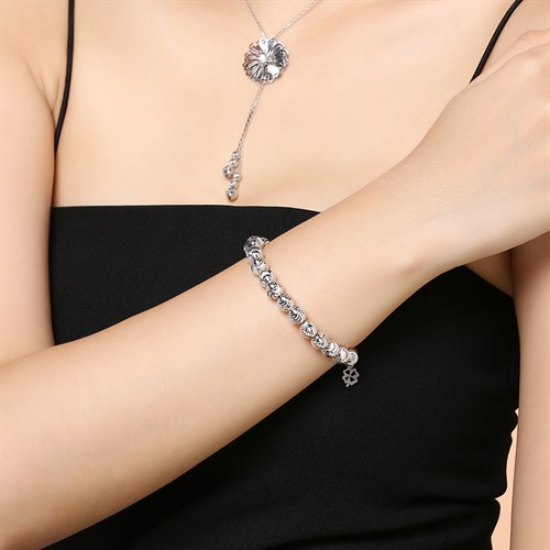 Lắc Tay Bạc Nữ Mạ Vàng Trắng AvaJi AVJ.B000059 Màu Bạc