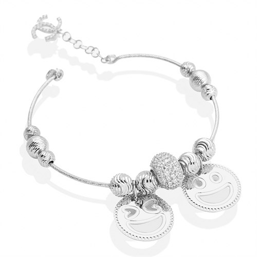 Lắc Tay Bạc Nữ Đính Đá Mạ Vàng Trắng AvaJi AVJ.B000079 Màu Bạc