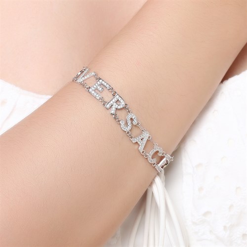 Lắc Tay Bạc Nữ Đính Đá Mạ Vàng Trắng AvaJi AVJ.B000086 Màu Bạc