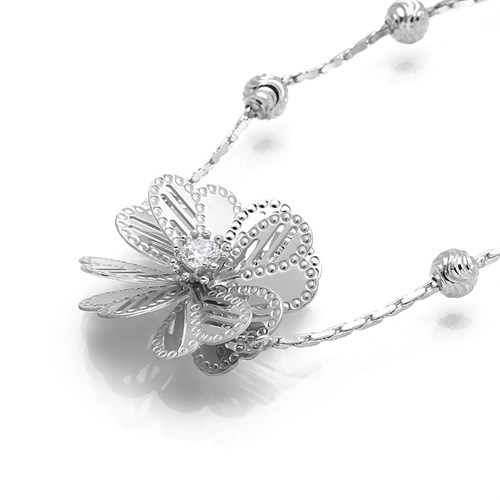 Lắc Tay Bạc Nữ Đính Đá Mạ Vàng Trắng AvaJi AVJ.B000092 Màu Bạc