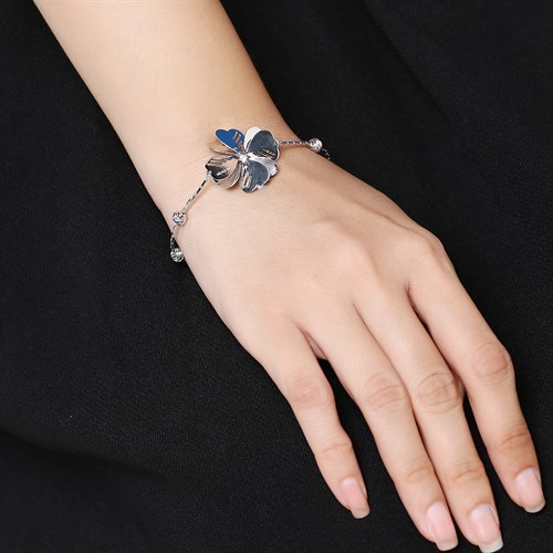 Lắc Tay Bạc Nữ Đính Đá Mạ Vàng Trắng AvaJi AVJ.B000092 Màu Bạc