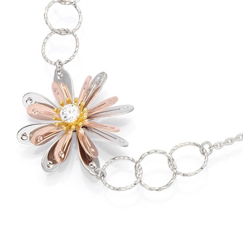 Lắc Tay Bạc Nữ Đính Đá Mạ Vàng 18K AvaJi AVJ.B000093 Màu Bạc