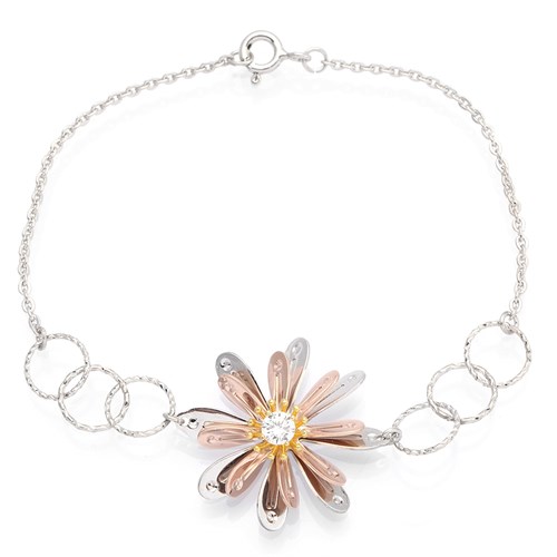 Lắc Tay Bạc Nữ Đính Đá Mạ Vàng 18K AvaJi AVJ.B000093 Màu Bạc