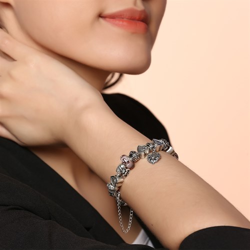 Vòng Charm Hợp Kim Nữ AvaJi AVJ.C000003.00 Màu Bạc