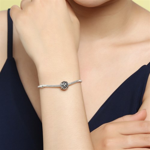 Hạt Charm Hợp Kim Unisex AvaJi Đính Đá AVJ.P00000011.00 Màu Bạc