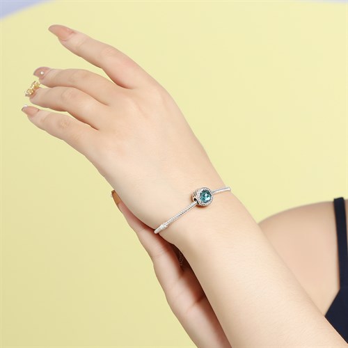 Hạt Charm Hợp Kim Unisex AvaJi Đính Đá AVJ.P00000013.00 Màu Bạc