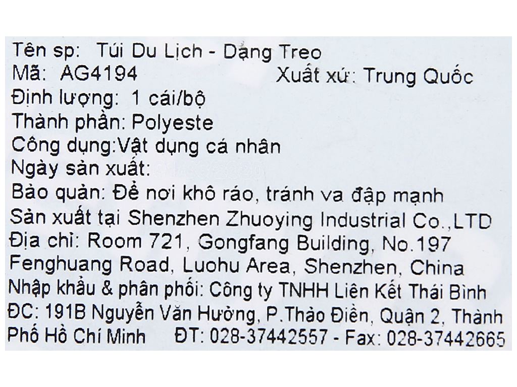 Túi du lịch dạng treo UBL AG4194 7