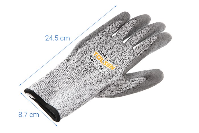 Bao tay vải chống cắt Tolsen 45041 Màu Xám
