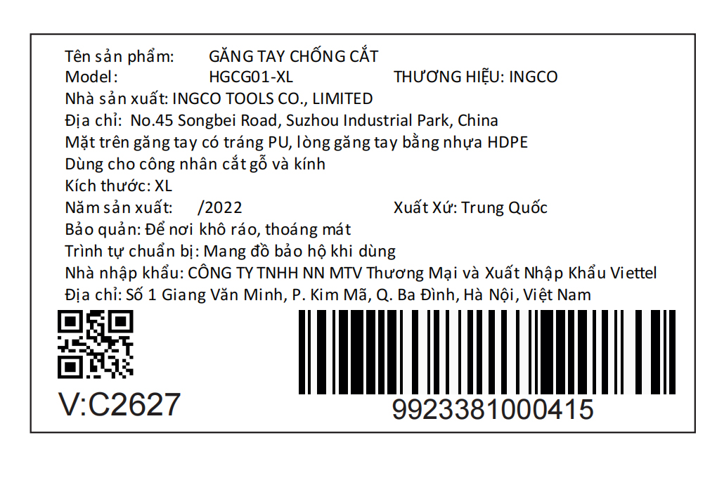 Găng tay vải chống cắt Ingco HGCG01-XL - 3
