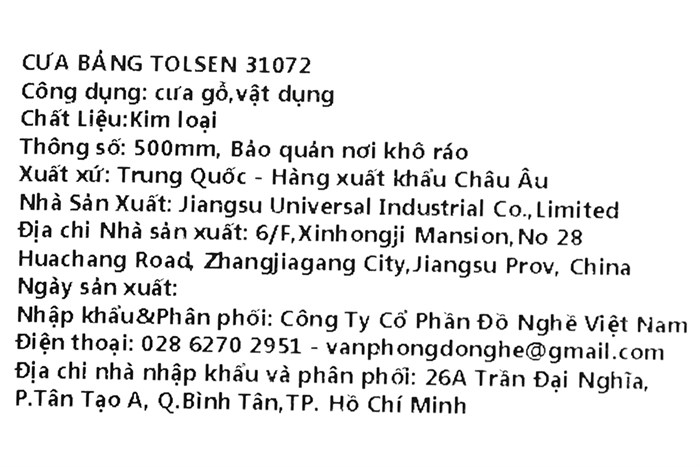 Cưa bảng 500 mm Tolsen 31072 Màu Đen - Cam