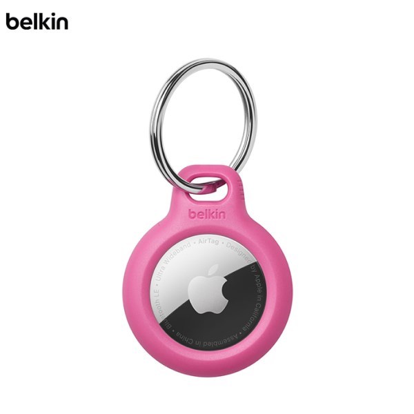 Vỏ bảo vệ AirTag Belkin Nhựa cứng kèm móc khóa Hồng