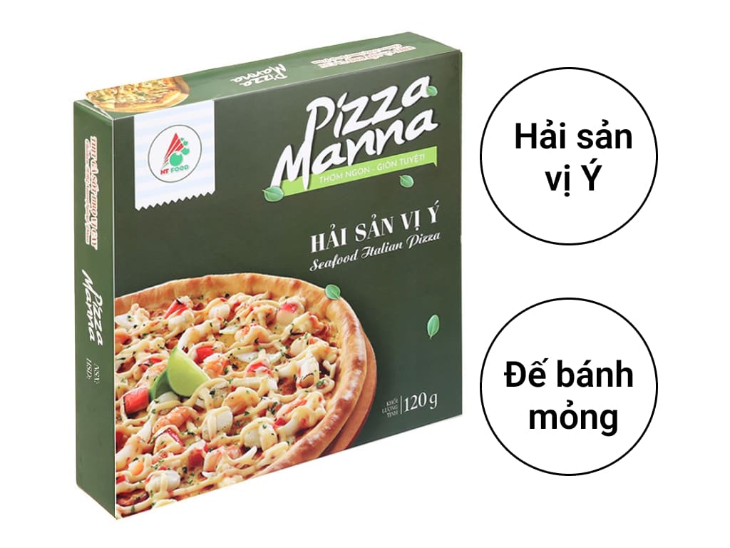 Thưởng thức pizza ngon pizza manna hải sản vị ý 120g tại nhà với phong cách Ý