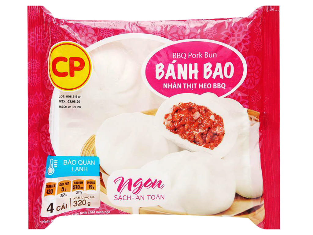 2 gói bánh bao thịt heo BBQ C.P 320g tại Bách hoá XANH