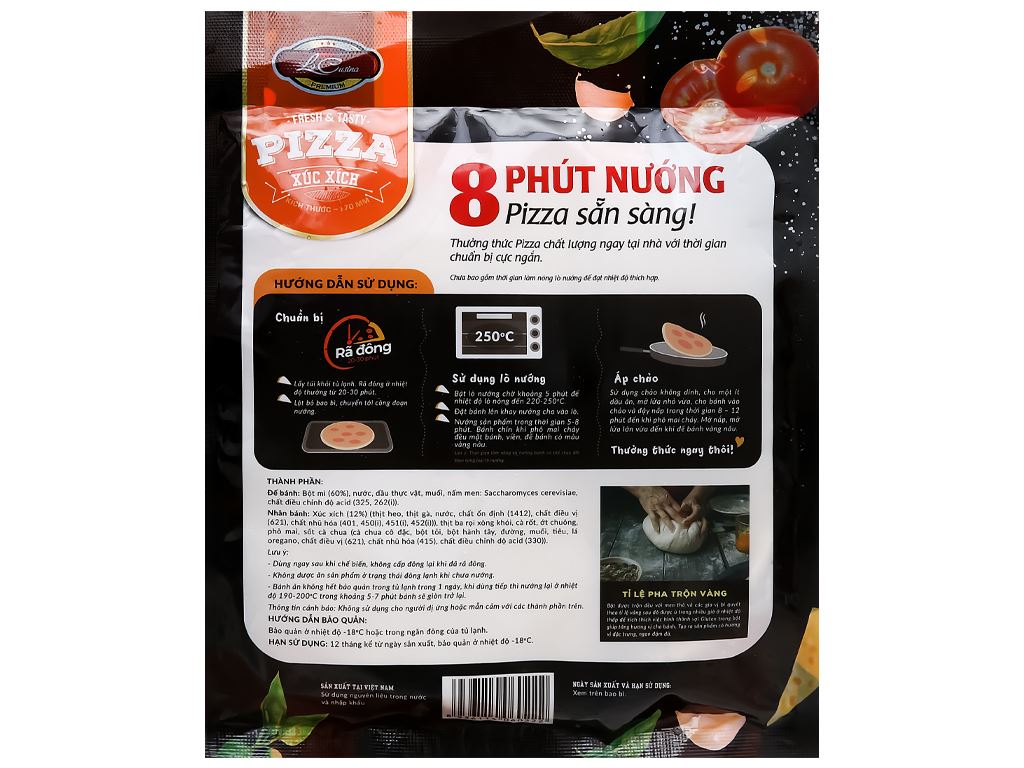 Pizza xúc xích La Cusina 180g 3