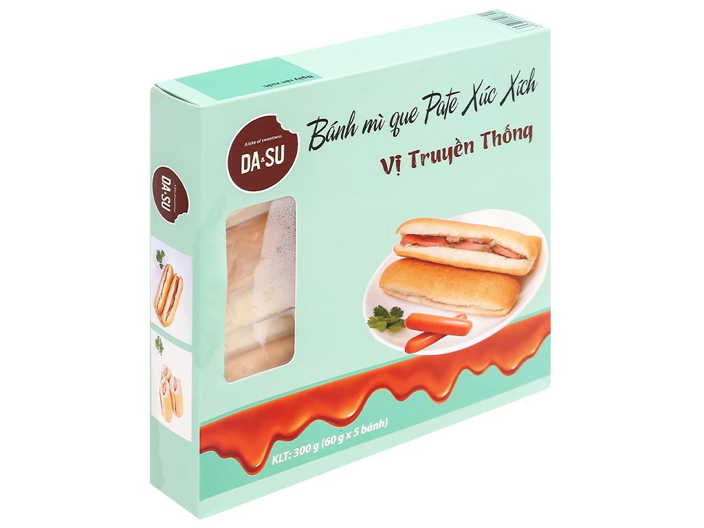 Bánh mì que pate xúc xích truyền thống Da&su hộp 300g 1