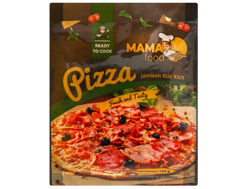 Pizza jambon xúc xích Mama Food 120g 1