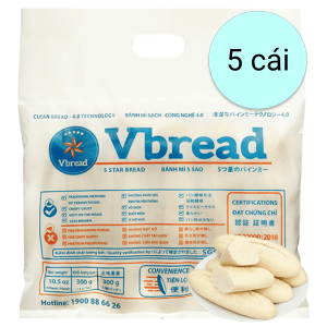 Bánh mì 5 sao Vbread túi 5 cái x 60g