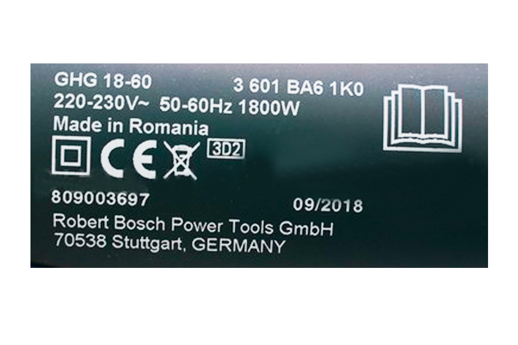 Máy thổi hơi nóng Bosch GHG 18-60 1800W Màu Xanh Dương