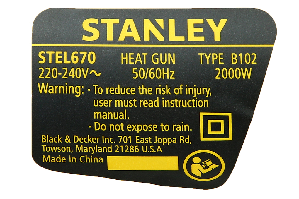 Máy thổi hơi nóng Stanley STEL670-B1 2000W Màu Đen - Vàng