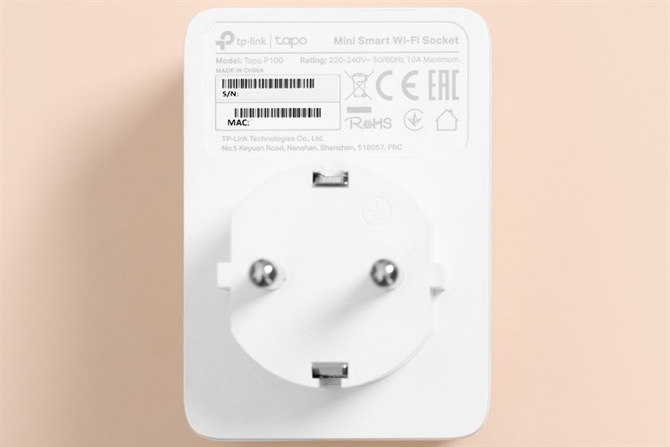 Ổ Cắm Điện Wifi Thông Minh 1 Lỗ TP-Link Tapo P100 Trắng Màu Trắng
