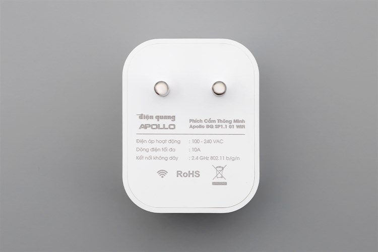 Ổ Cắm Thông Minh Điện Quang Apollo ĐQ SP1.1 01 Wifi Trắng Màu Trắng