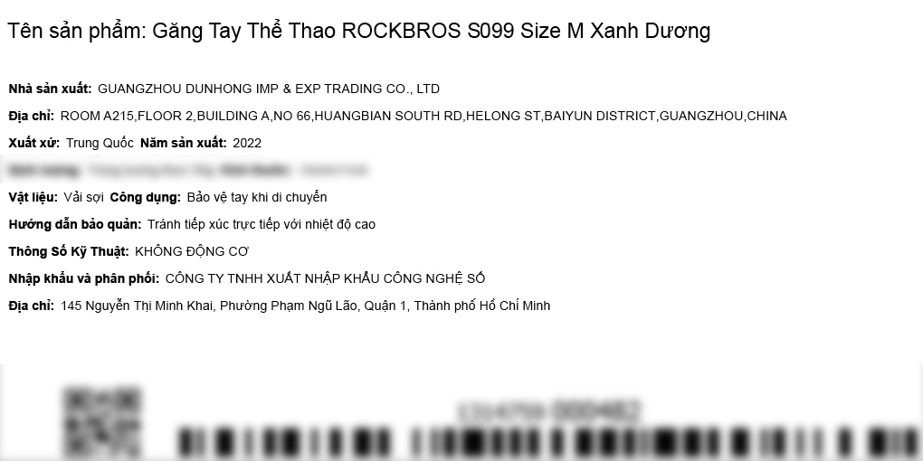 Găng tay thể thao ROCKBROS S099 Size M Xanh Dương