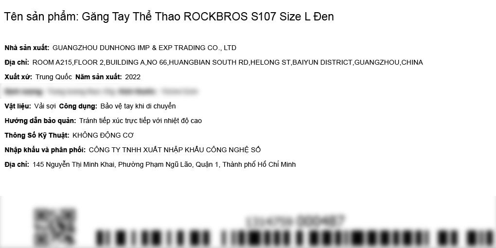 Găng tay thể thao ROCKBROS S107 Size L Đen