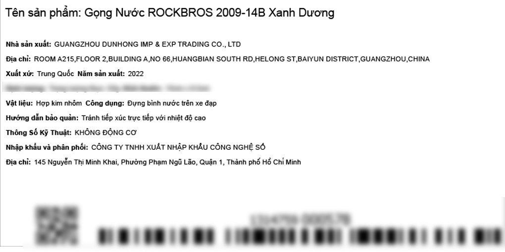 Gọng nước xe đạp ROCKBROS 2009-14B Xanh Dương