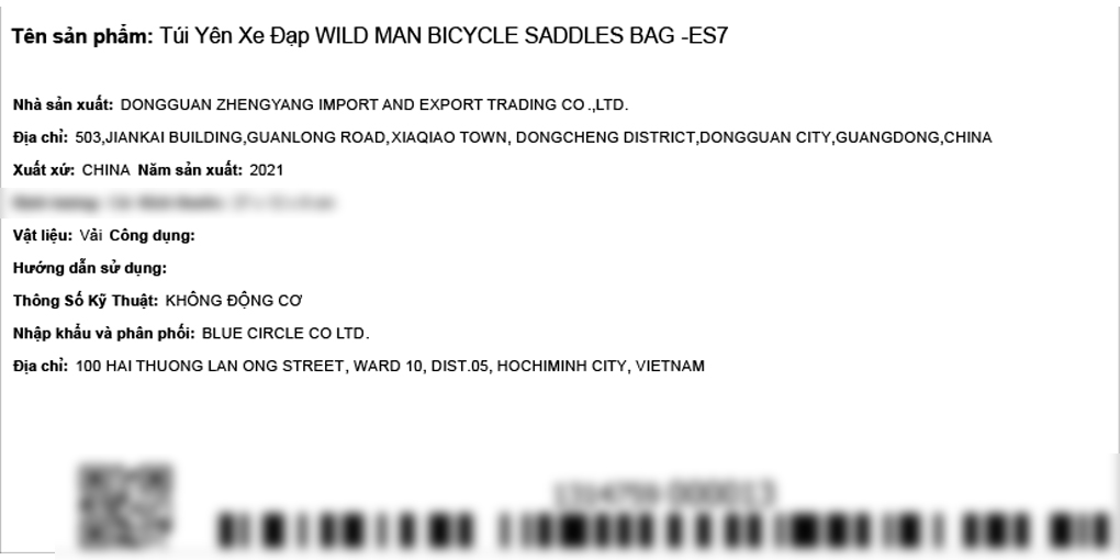 Túi yên xe đạp WILD MAN ES7