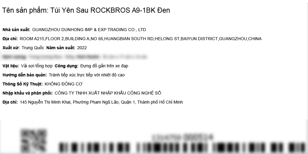 Túi yên xe đạp ROCKBROS A9-1BK Đen