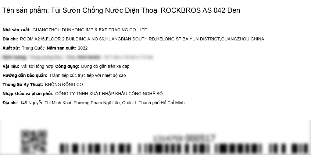 Túi sườn xe đạp ROCKBROS AS-042 Đen