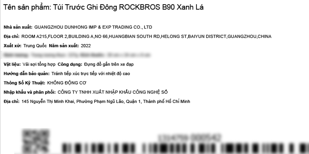 Túi trước ghi đông ROCKBROS B90 Xanh Lá