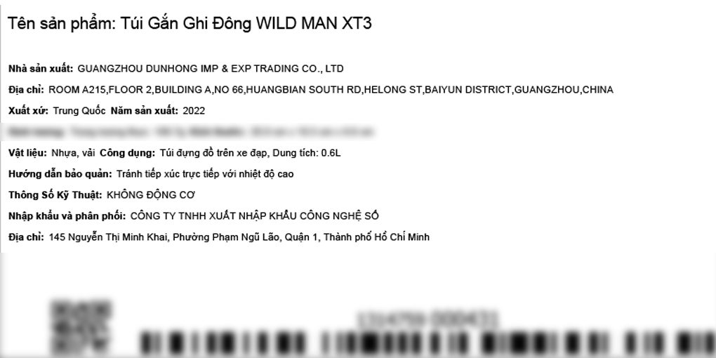 Túi treo ghi đông Wild Man XT3 Đen