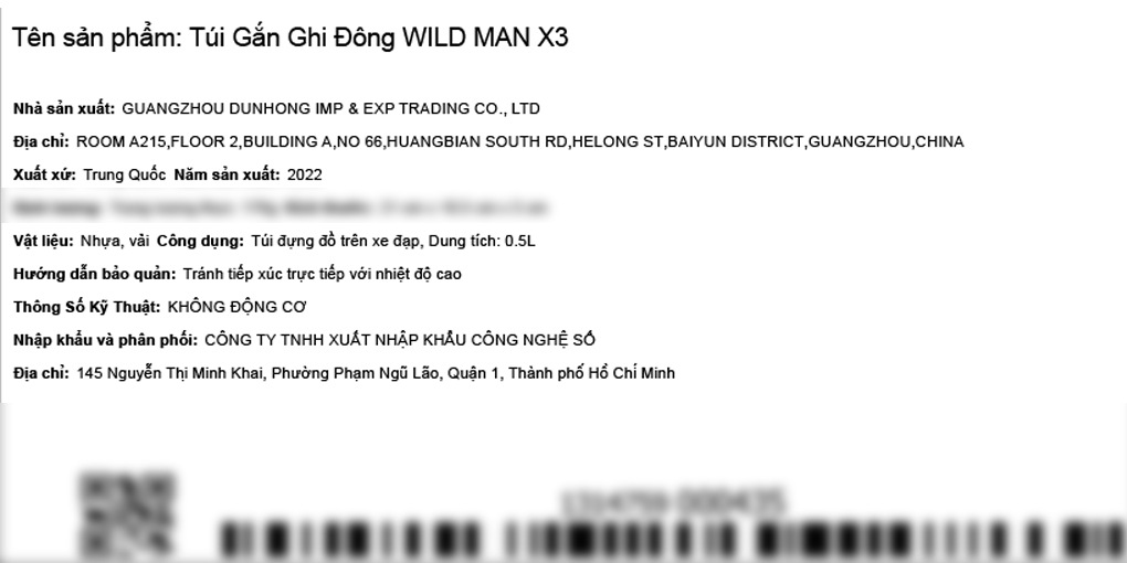 Túi treo ghi đông Wild Man X3 Đen