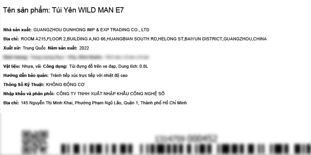 Túi yên xe đạp Wild Man E7 Đen