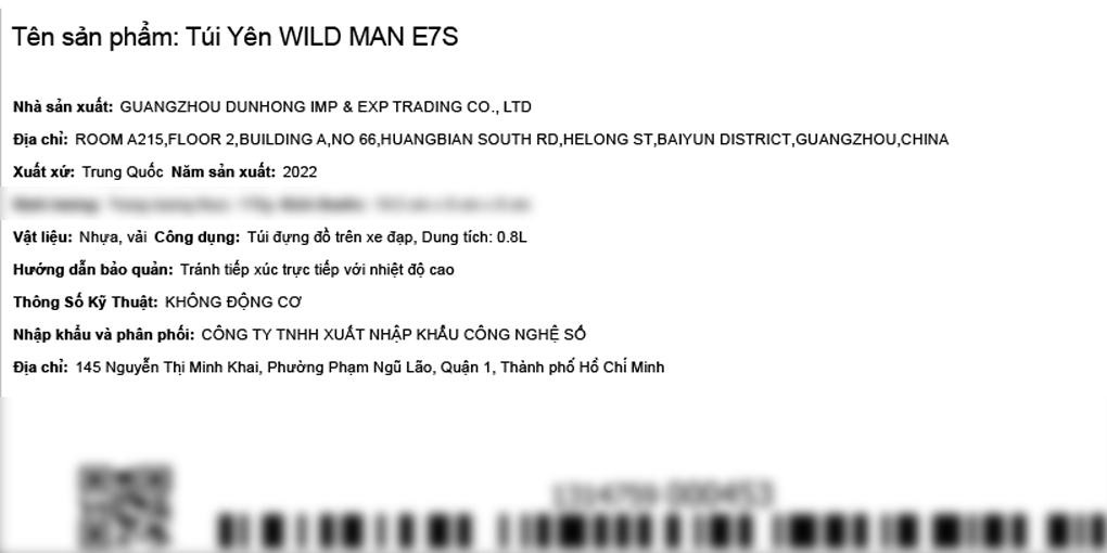 Túi yên xe đạp Wild Man E7S Đen