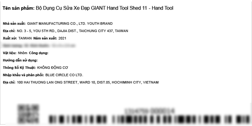 Bộ dụng cụ sửa xe đạp Giant Hand Tool Shed 11