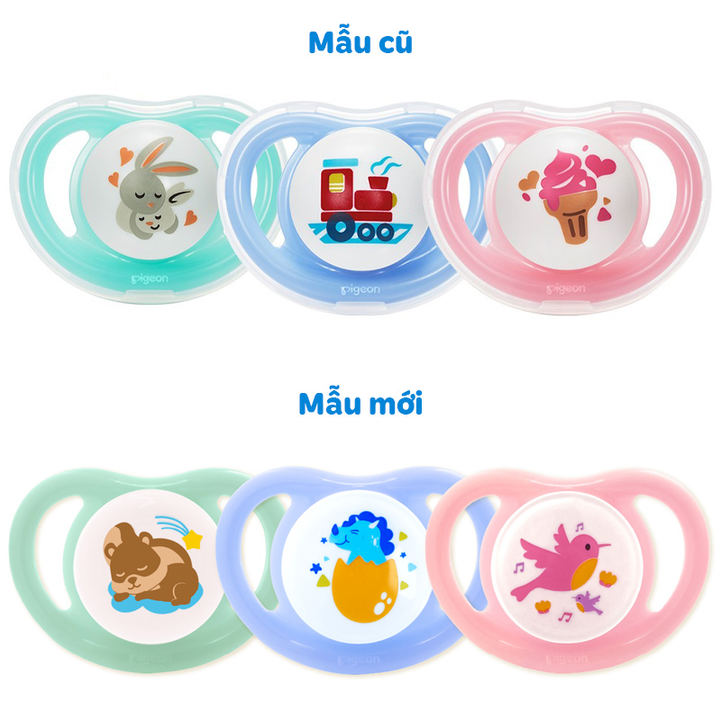 Ti ngậm Pigeon kèm nắp Mini Light size M (6 - 12 tháng) - Màu ngẫu nhiên 12